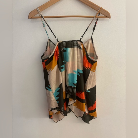 Billabong Spaghetti Strap Flowy Lined Tank Top, Size Large. Geometric Pattern. - Picture 2 of 8